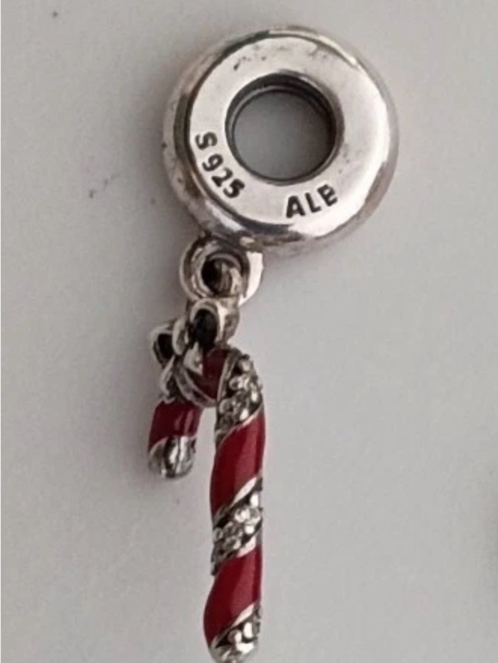 Pandora Retired Christmas Candy Cane Dangle